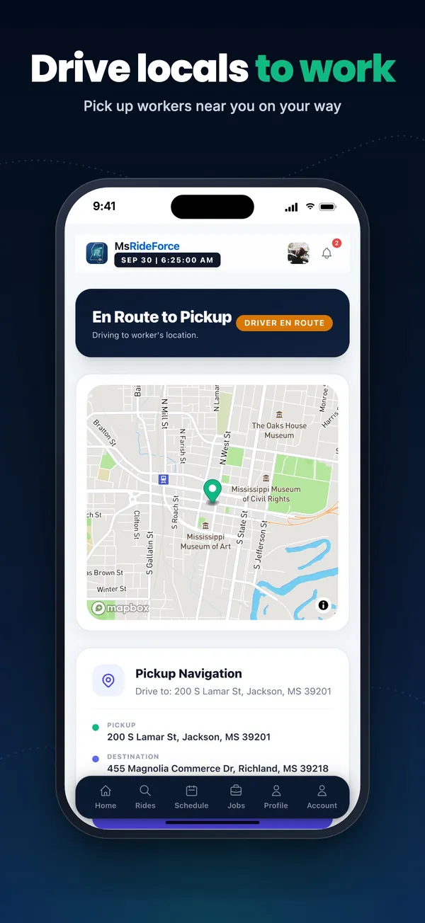RideForce Driver screenshot 2 of 10: Trip in progress